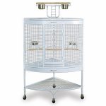 Prevue Hendryx White Corner Parrot Cage