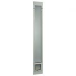 Ideal Pet Products Fast Fit Pet Patio Door Cat Flap  White Frame 77 5/8" to 80 3/8"