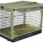 Pet Gear Deluxe Steel Dog Crate with Bolster Pad Sage Medium