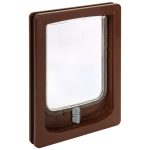 Pet-Tek Small Dog Door with Tunnel Brown