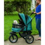 Pet Gear No-Zip Double Pet Stroller Pine Green