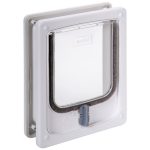 Pet-Tek Cat Door with Tunnel White